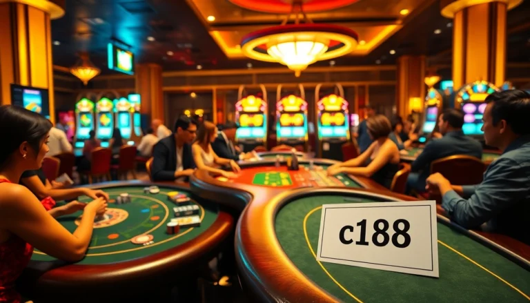 Experience the thrill of winning at c168 blackjack tables with vibrant players and glimmering chips.