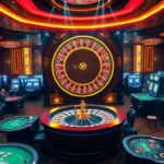Enjoy the thrilling experience at the 789f casino, featuring vibrant roulette tables and lively players immersed in the action.