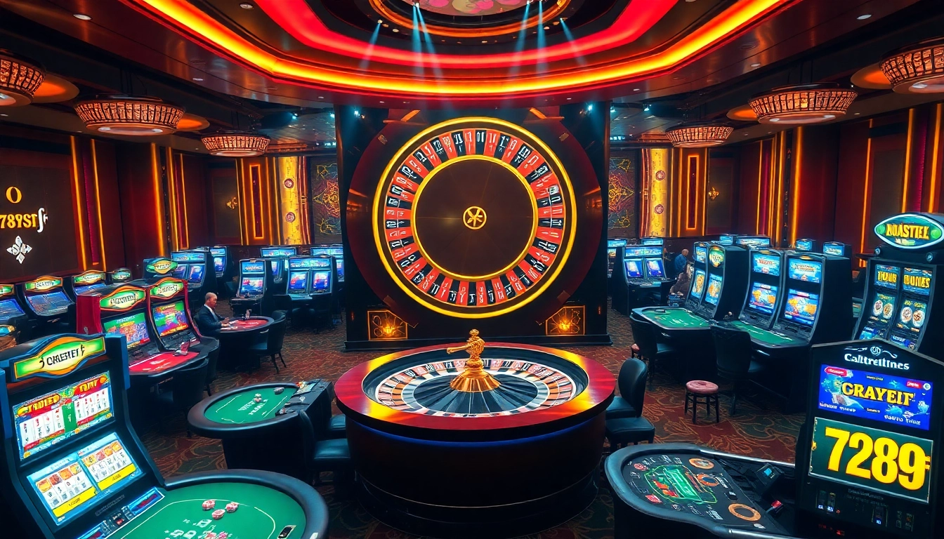 Enjoy the thrilling experience at the 789f casino, featuring vibrant roulette tables and lively players immersed in the action.