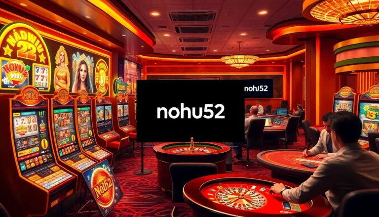 Nohu52 online casino experience with vibrant slot machines and engaging poker games.