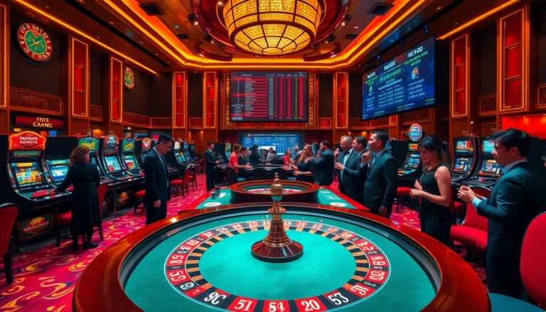 Excited players placing bets at a Casino table, showcasing mb66 online betting innovations.