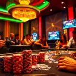 kp88 enhances your game at the lively poker table with exciting chips and cards.