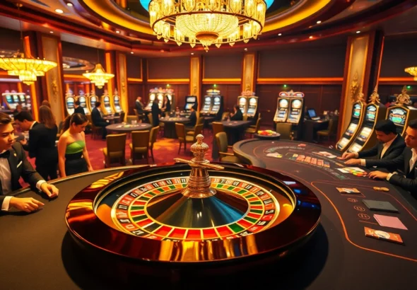 Experience the excitement at ea77 casino with vibrant roulette and thrilling blackjack games in action.
