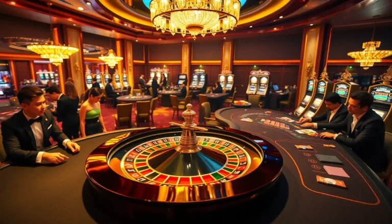 Experience the excitement at ea77 casino with vibrant roulette and thrilling blackjack games in action.